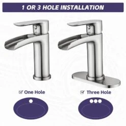 Single Handle Wall Mounted Bathroom Faucet With Deck Plate And Overflow Pop Up Drain In Brushed Nickel -Tahanbath brushed nickel tahanbath wall mounted faucets z w1224p225010 fa 1000