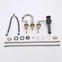 8 In. Widespread 2-Handle Bathroom Sink Faucet Lavatory Faucet In Brushed Nickel -Tahanbath brushed nickel widespread bathroom faucets x dr 3007b np 4f 1000