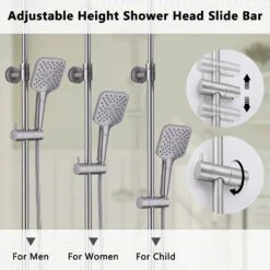 Single Handle 2-Spray Shower Faucet 1.8 GPM With Easy To Install In. Brushed Nickle -Tahanbath brushed nickle tahanbath shower faucets z t105 sq bn fa 1000