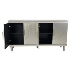 59.84 In. Large Size 4-Door Cabinet, Same As Living Room, Kitchen, Bedroom, Hallway (Champagne) -Tahanbath champagne tahanbath pantry organizers z w757p183285 44 1000
