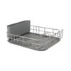 Charcoal Gray Metal Standing Dish Rack For Kitchen