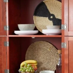 72.4 In. Tall Storage Cabinet Tall Storage Cabinet With 8 Doors And 4-Shelves, Freestanding Storage Cabinet, Cherry -Tahanbath cherry tahanbath pantry organizers z w1758p211011 1f 1000