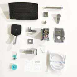 Double Handles Of Faucet 3-Spray Tub And Shower Faucet 1.8 Flow Rate GPM In Chrome (Valve Included) -Tahanbath chrome bathtub shower faucet combos q ybs 707xc ch 31 1000