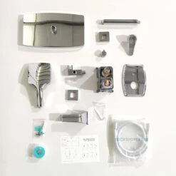 Double Handles Of Faucet 3-Spray Tub And Shower Faucet 1.8 Flow Rate GPM In Chrome (Valve Included) -Tahanbath chrome bathtub shower faucet combos q ybs 707xc ch 76 1000