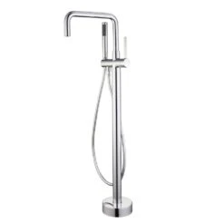 1-Handle Freestanding Tub Faucet With Hand Shower With Waterfall In Chrome