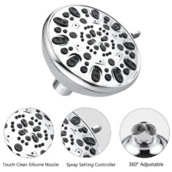 7 Spray Patterns Dual Shower Head Wall Mounted Fixed And Handheld Shower Head In Chrome -Tahanbath chrome dual shower heads x w1219 w47468 fa 1000