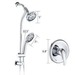 7 Spray Fixed And Handheld Shower Head Dual Shower Head Spa System In Chrome -Tahanbath chrome dual shower heads x w1219 w47651 1f 1000