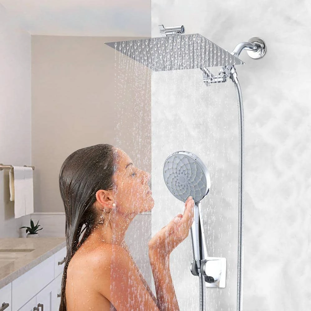 6-Spray High Pressure Dual Shower Head/Handheld Shower Combo In Chrome 8 6-Spray High Pressure Dual Shower Head/Handheld Shower Combo In Chrome - Image 8