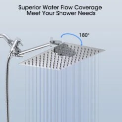 6-Spray High Pressure Dual Shower Head/Handheld Shower Combo In Chrome 12 6-Spray High Pressure Dual Shower Head/Handheld Shower Combo In Chrome -Tahanbath chrome dual shower heads x w1219 w60348 44 1000