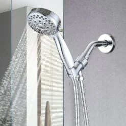5-Spray Wall Mount Handheld Shower Head 2.5 GPM Shower Heads In Chrome -Tahanbath chrome handheld shower heads x w1219 w91503 31 1000