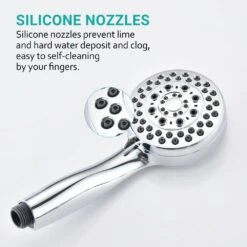 5-Spray Wall Mount Handheld Shower Head 2.5 GPM Shower Heads In Chrome -Tahanbath chrome handheld shower heads x w1219 w91503 44 1000