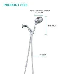 5-Spray Wall Mount Handheld Shower Head 2.5 GPM Shower Heads In Chrome -Tahanbath chrome handheld shower heads x w1219 w91503 76 1000