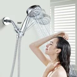 5-Spray Wall Mount Handheld Shower Head 2.5 GPM In Chrome -Tahanbath chrome handheld shower heads z w122458401 31 1000