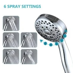 5-Spray Wall Mount Handheld Shower Head 2.5 GPM In Chrome -Tahanbath chrome handheld shower heads z w122458401 fa 1000