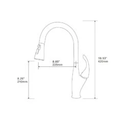 Single Handle Pull Down Sprayer Kitchen Faucet 360-Degree Swivel Kitchen Faucet In Chrome -Tahanbath chrome pull down kitchen faucets x nk0604 fa 1000