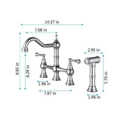2 Handle Bridge Kitchen Faucet In Chrome 10 2 Handle Bridge Kitchen Faucet In Chrome -Tahanbath chrome tahanbath bridge kitchen faucets z w2287p182885 1f 1000