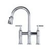 Double Handle Bridge Kitchen Faucet In Chrome