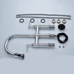 Double Handle Bridge Kitchen Faucet In Chrome -Tahanbath chrome tahanbath bridge kitchen faucets z w2287p183115 76 1000