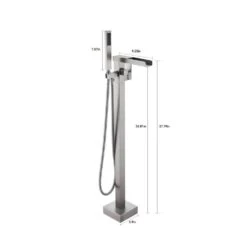 Single-Handle Free Standing Claw Foot Freestanding Tub Faucet With Handheld Shower In Chrome -Tahanbath chrome tahanbath claw foot tub faucets z ct msab512bn c3 1000