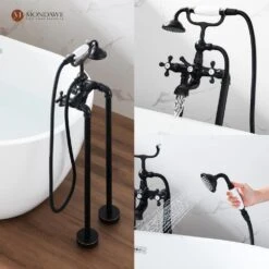 3-Handle Traditional Freestanding Bathtub Faucet(Oil Rubbed Bronze) -Tahanbath chrome tahanbath claw foot tub faucets z s125c orb 1f 1000