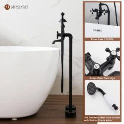 3-Handle Traditional Freestanding Bathtub Faucet(Oil Rubbed Bronze) -Tahanbath chrome tahanbath claw foot tub faucets z s125c orb 44 1000