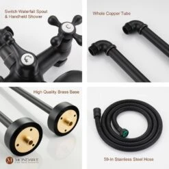 3-Handle Traditional Freestanding Bathtub Faucet(Oil Rubbed Bronze) -Tahanbath chrome tahanbath claw foot tub faucets z s125c orb 66 1000