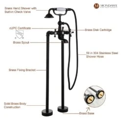 3-Handle Traditional Freestanding Bathtub Faucet(Oil Rubbed Bronze) -Tahanbath chrome tahanbath claw foot tub faucets z s125c orb fa 1000