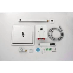 1-Spray 12 In. Dual Rain Shower Head Systems 2.5 GPM Wall Mounted Shower In Brushed Nickel -Tahanbath chrome tahanbath dual shower heads y w2287 141531 1f 1000