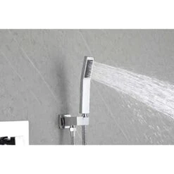 1-Spray 12 In. Dual Rain Shower Head Systems 2.5 GPM Wall Mounted Shower In Brushed Nickel -Tahanbath chrome tahanbath dual shower heads y w2287 141531 31 1000