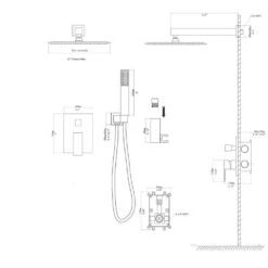 1-Spray 12 In.1.8 GPM Ceiling Mount Dual Shower Head And Handheld Shower Head In Chrome -Tahanbath chrome tahanbath dual shower heads z w1243132125 1f 1000