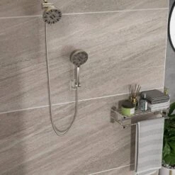 7-spray 4.7 In.Wall Mount 1.8 GPM Dual Shower Head And Handheld Shower Head In Chrome -Tahanbath chrome tahanbath dual shower heads z w124362261 4f 1000