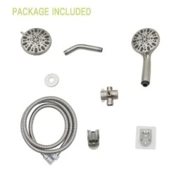 7-spray 4.7 In.Wall Mount 1.8 GPM Dual Shower Head And Handheld Shower Head In Chrome -Tahanbath chrome tahanbath dual shower heads z w124362261 fa 1000