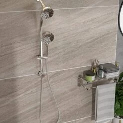 8-spray Dual 4.7 In. Wall Mount 1.8 GPM Shower Head And Handheld Shower Head In Chrome -Tahanbath chrome tahanbath dual shower heads z w124362275 31 1000