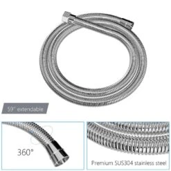 1-spray 10 In.Ceiling Mount 1.8 GPM Dual Shower Head And Handheld Shower Head In Chrome -Tahanbath chrome tahanbath dual shower heads z w124381739 76 1000