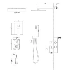 1-spray 10 In.Ceiling Mount 1.8 GPM Dual Shower Head And Handheld Shower Head In Chrome -Tahanbath chrome tahanbath dual shower heads z w124381739 fa 1000