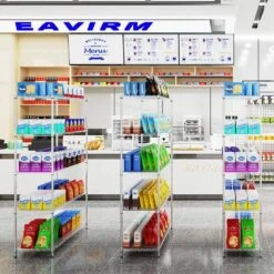 5 Tier Shelf Wire Shelving Unit-5T-1636-C-LKJ, 72H In Chrome -Tahanbath chrome tahanbath pantry organizers z w1550131997 76 1000