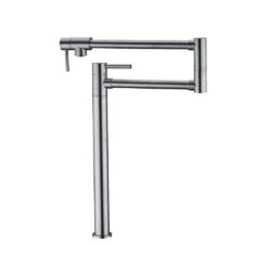 Freestanding Pot Filler Faucet With Extension Shank In Brushed Chrome