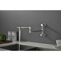 Wall Mount Pot Filler Faucet Wall Mount Pot Filler Faucet, Modern Brass Pot Filler 2-Attachment In Chrome -Tahanbath chrome tahanbath pot fillers y w928 104079 fa 1000