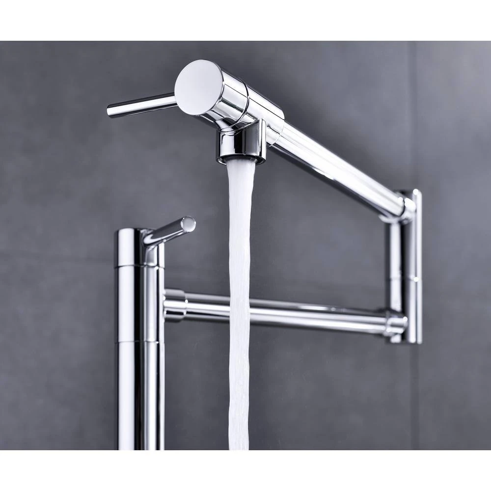 Freestanding Pot Filler Faucet With Extension Shank In Chrome 4 Freestanding Pot Filler Faucet With Extension Shank In Chrome - Image 4