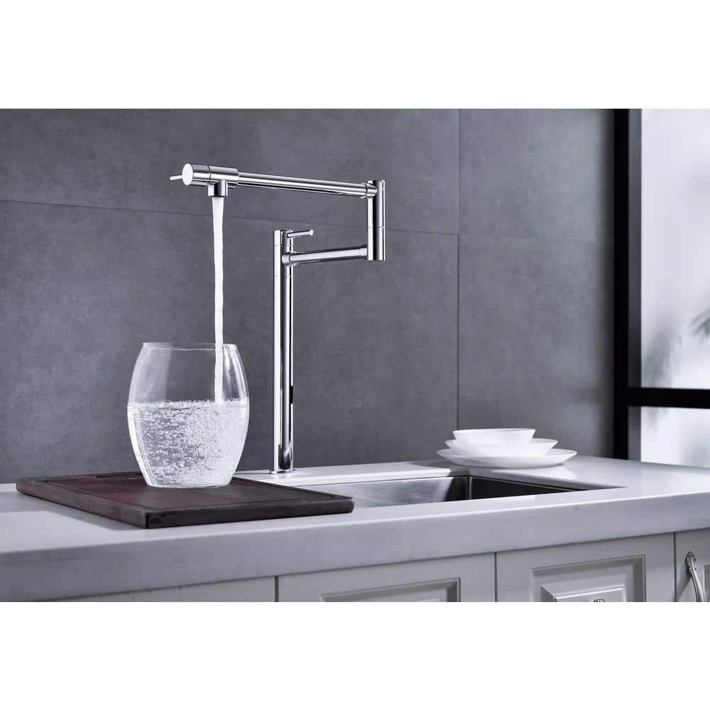 Freestanding Pot Filler Faucet With Extension Shank In Chrome 7 Freestanding Pot Filler Faucet With Extension Shank In Chrome - Image 7