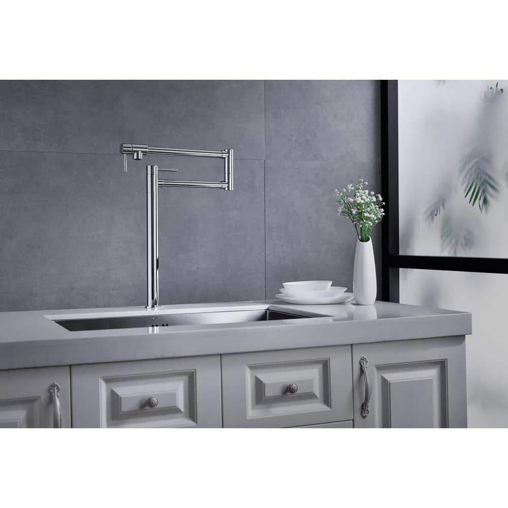 Freestanding Pot Filler Faucet With Extension Shank In Chrome 6 Freestanding Pot Filler Faucet With Extension Shank In Chrome - Image 6