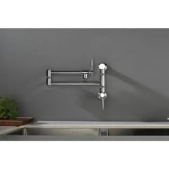 Wall Mounted Pot Filler With Cross Handle In Chrome -Tahanbath chrome tahanbath pot fillers z w928104079 1f 1000