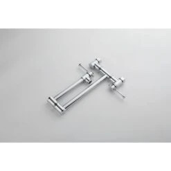 Wall Mounted Pot Filler With Cross Handle In Chrome -Tahanbath chrome tahanbath pot fillers z w928104079 4f 1000