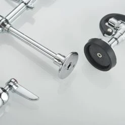 Triple Handle Pull Down Sprayer Kitchen Faucet In Chrome -Tahanbath chrome tahanbath pull down kitchen faucets z w1932p171734 44 1000