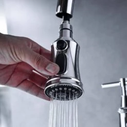 Double Handle Pull Down Sprayer Kitchen Faucet In Chrome -Tahanbath chrome tahanbath pull down kitchen faucets z w92850245 fa 1000