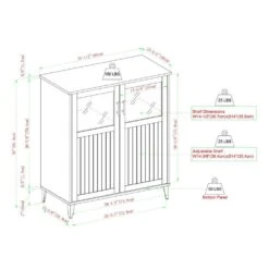 Modern Grooved-Door Accent Cabinet-Cerused Ash -Tahanbath dark gray tahanbath pantry organizers z b185p169076 1f 1000