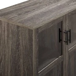 Modern Grooved-Door Accent Cabinet-Cerused Ash -Tahanbath dark gray tahanbath pantry organizers z b185p169076 4f 1000