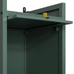 Modern 3-tier Glass Door Cabinet With Featuring 4-tier Storage, For Entryway, Dark Green -Tahanbath dark green tahanbath pantry organizers z w757p241565 31 1000