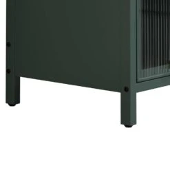 Modern 3-tier Glass Door Cabinet With Featuring 4-tier Storage, For Entryway, Dark Green -Tahanbath dark green tahanbath pantry organizers z w757p241565 fa 1000