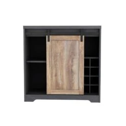 31 In. Farmhouse Barn Door Bar Cabinet For Living Room, Dining Room In Dark Grey -Tahanbath dark grey tahanbath pantry organizers z w88163709 c3 1000